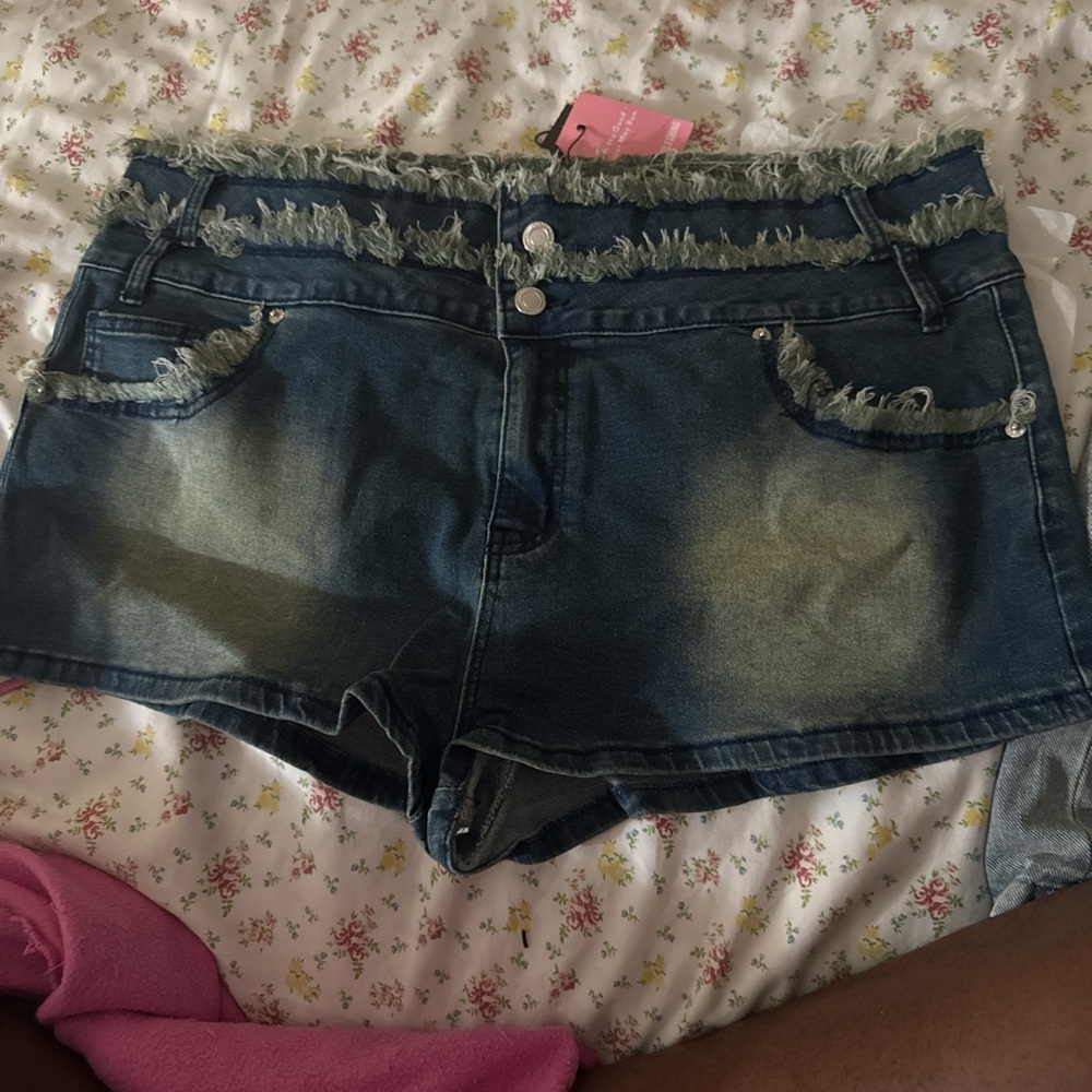 Denim Frayed Women's Shorts